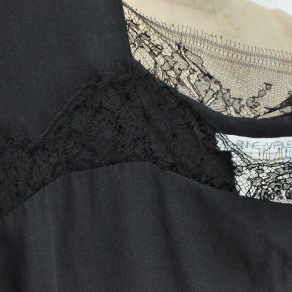 ANNE VALERIE HASH BLACK LACE CHIFFON TIE DRESS SIZE SMALL - Picture 9 of 10